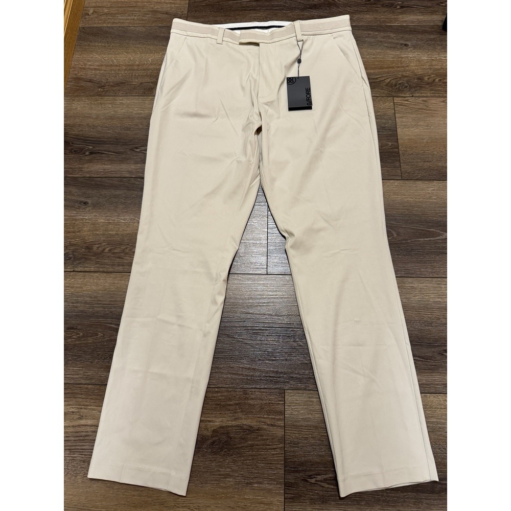 G/FORE G4 Straight Leg Cream Stone Golf Pants Men's Size 36x32 Khaki NEW NWT - Picture 2 of 9